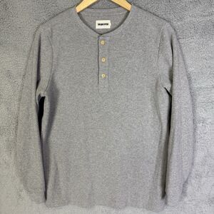 Taylor Stitch Gray Long Sleeve Waffle Henley